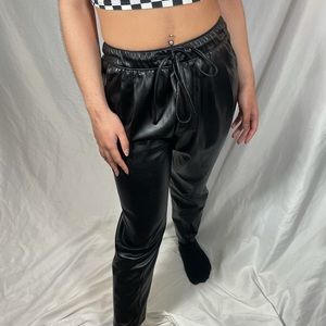Zara Faux Leather Cropped Pants